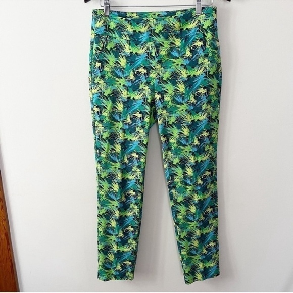 Soft Surroundings Pull-on Palmas Skinny Ankle Pants Small Green Superla Stretch - Picture 1 of 9